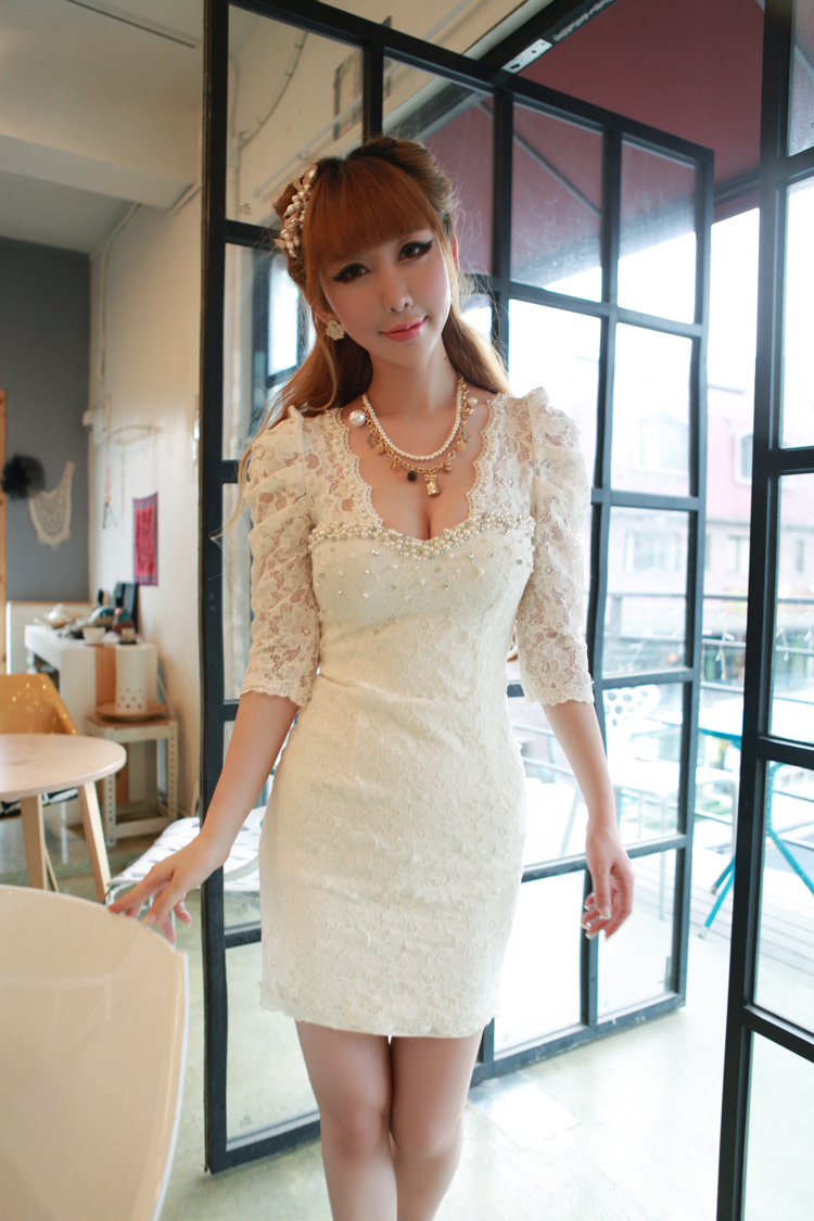 2012夏季新款日韩版女装公主风蕾丝丝缎连衣裙子